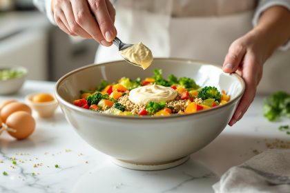 Préparation d'un bowl équilibré