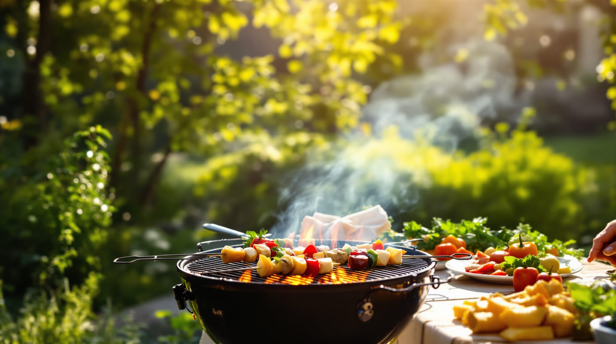 barbecue_jardin_ensoleillé_brochettes