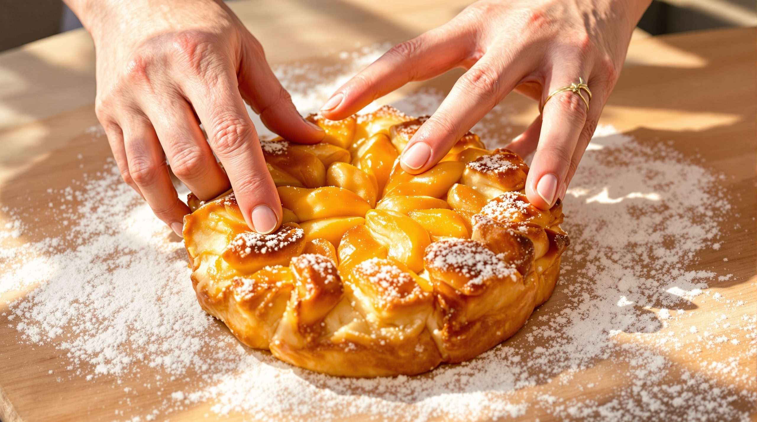 Galette artisanale sur planche en bois