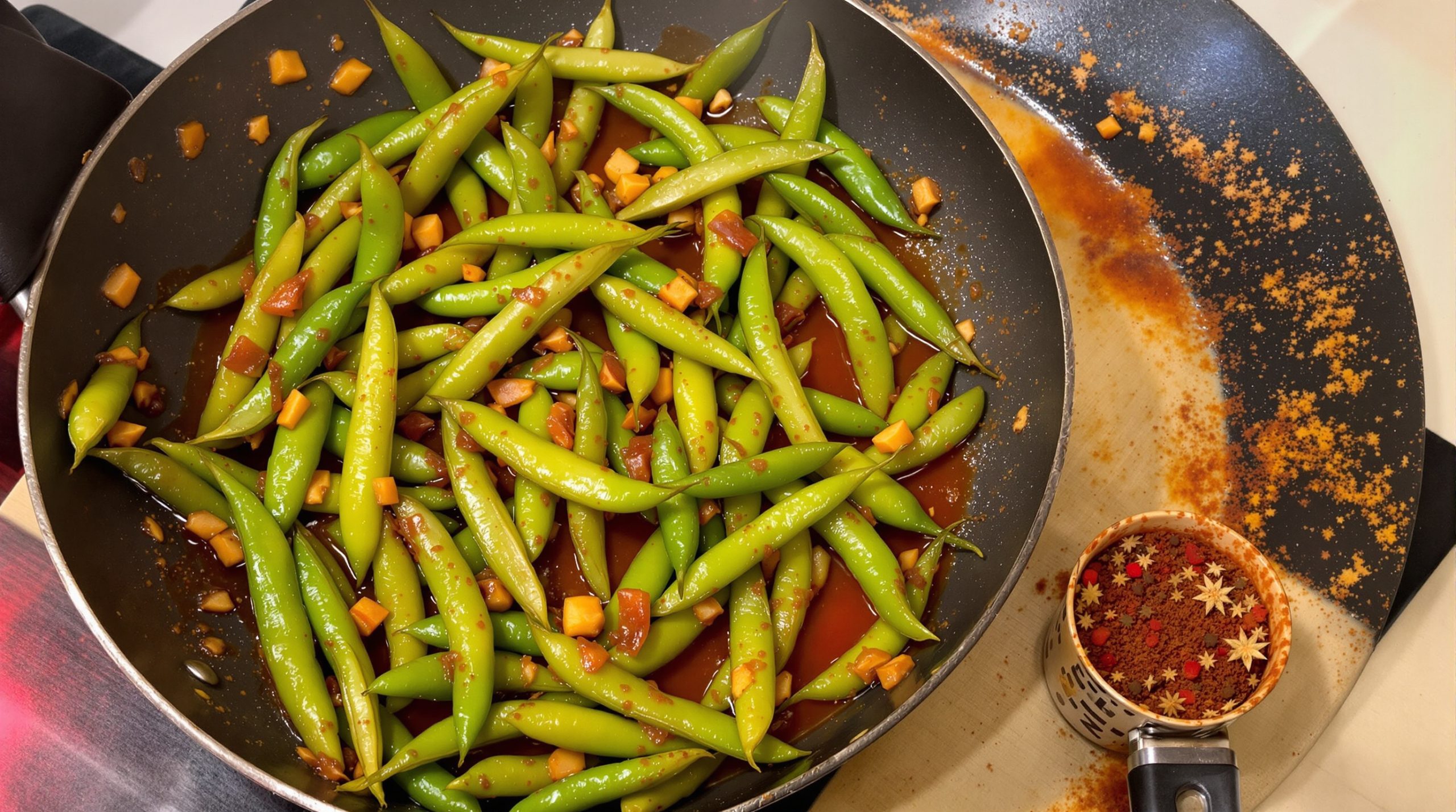 haricots-poêle-caramilisés-cuisine