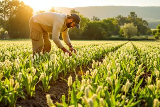 Récolte printanière d'asperges
