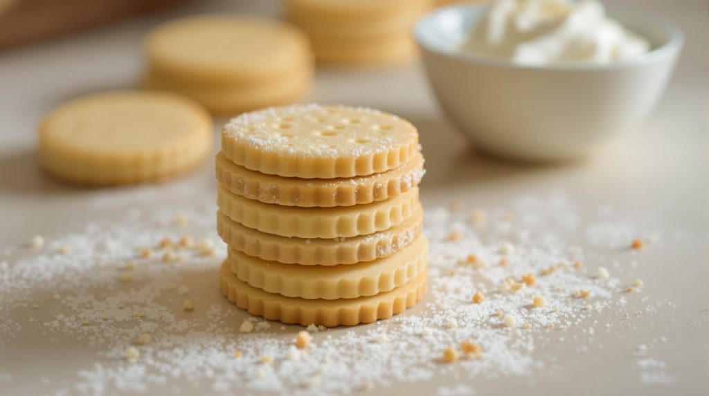 Découpe d'un biscuit pour gâteau à étages