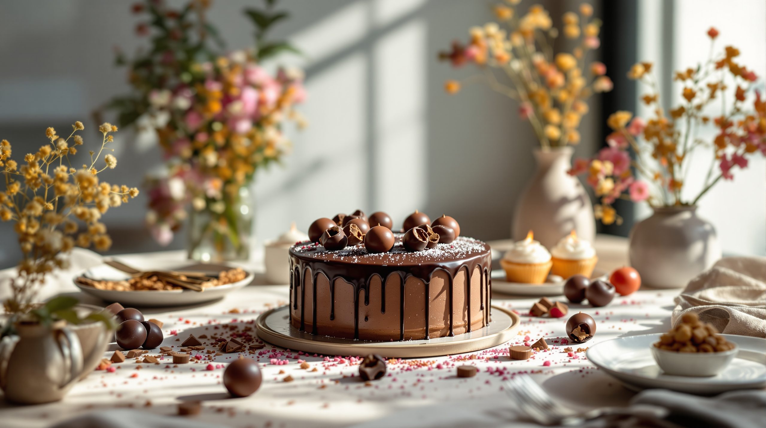 Dessert festif au chocolat.