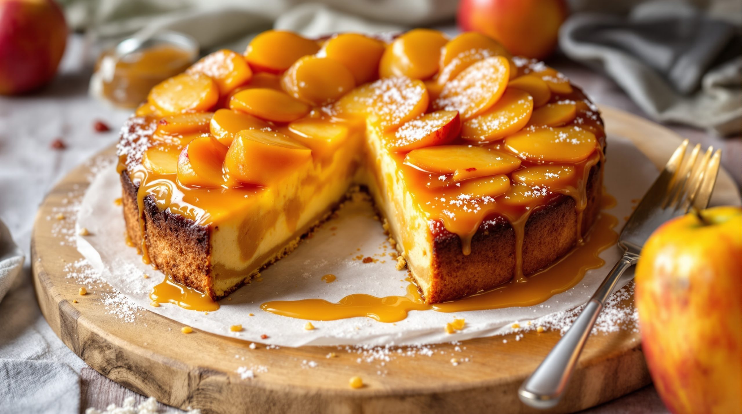 Gâteau pommes caramel
