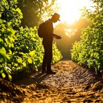 Jardinier-ajustant-tomates-potager