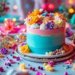 table_anniversaire_gâteau_coloré