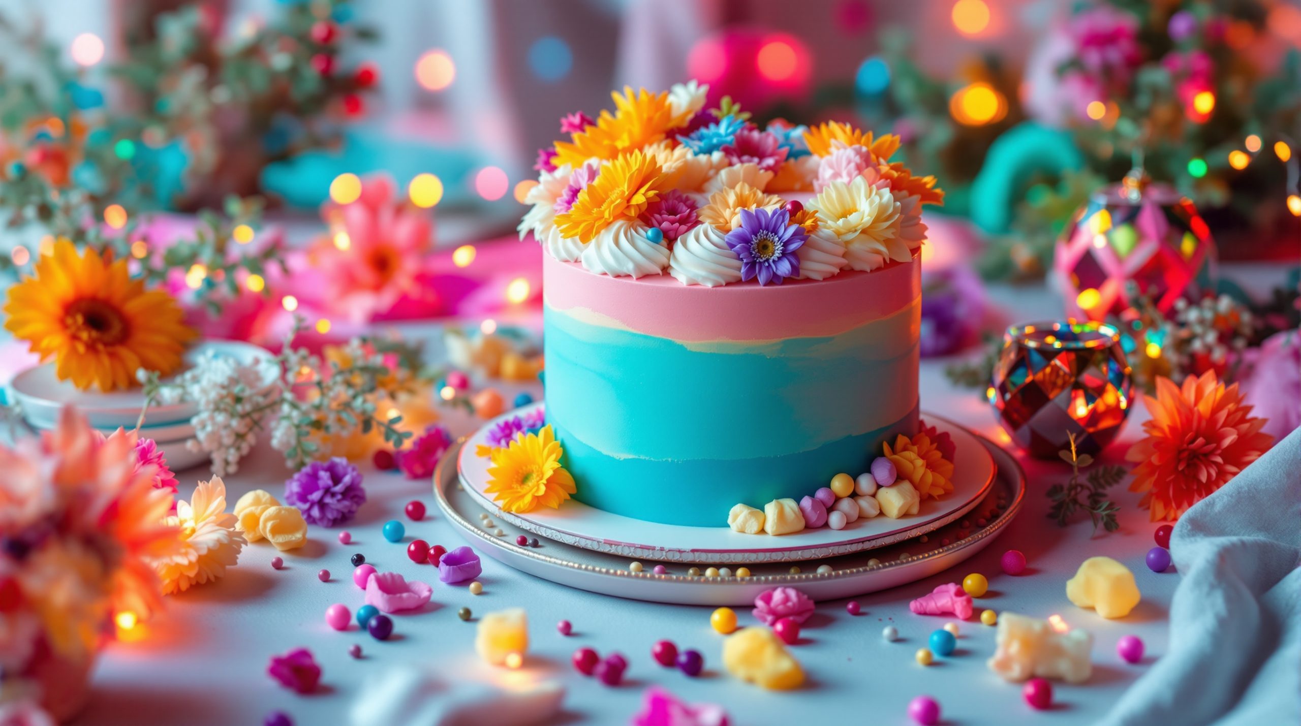 table_anniversaire_gâteau_coloré