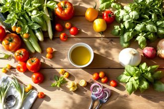 Étals de légumes méditerranéens