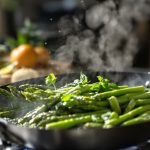 Asperges poêlées au basilic
