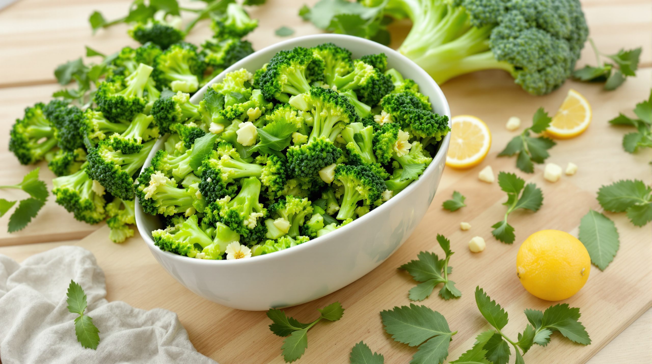 Taboulé de brocoli frais et coloré