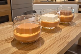 Verrines élégantes de panna cotta.