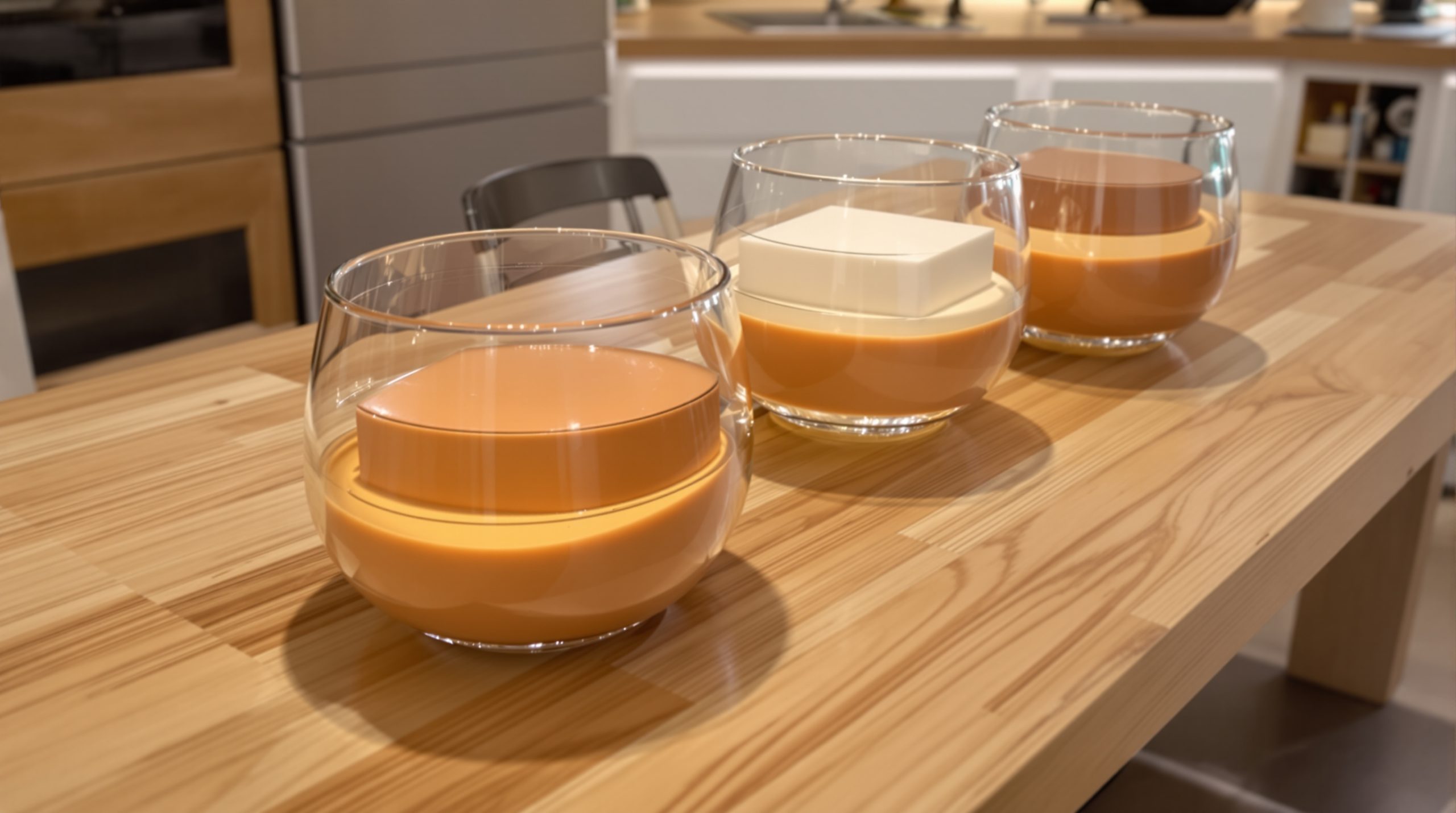 Verrines élégantes de panna cotta.