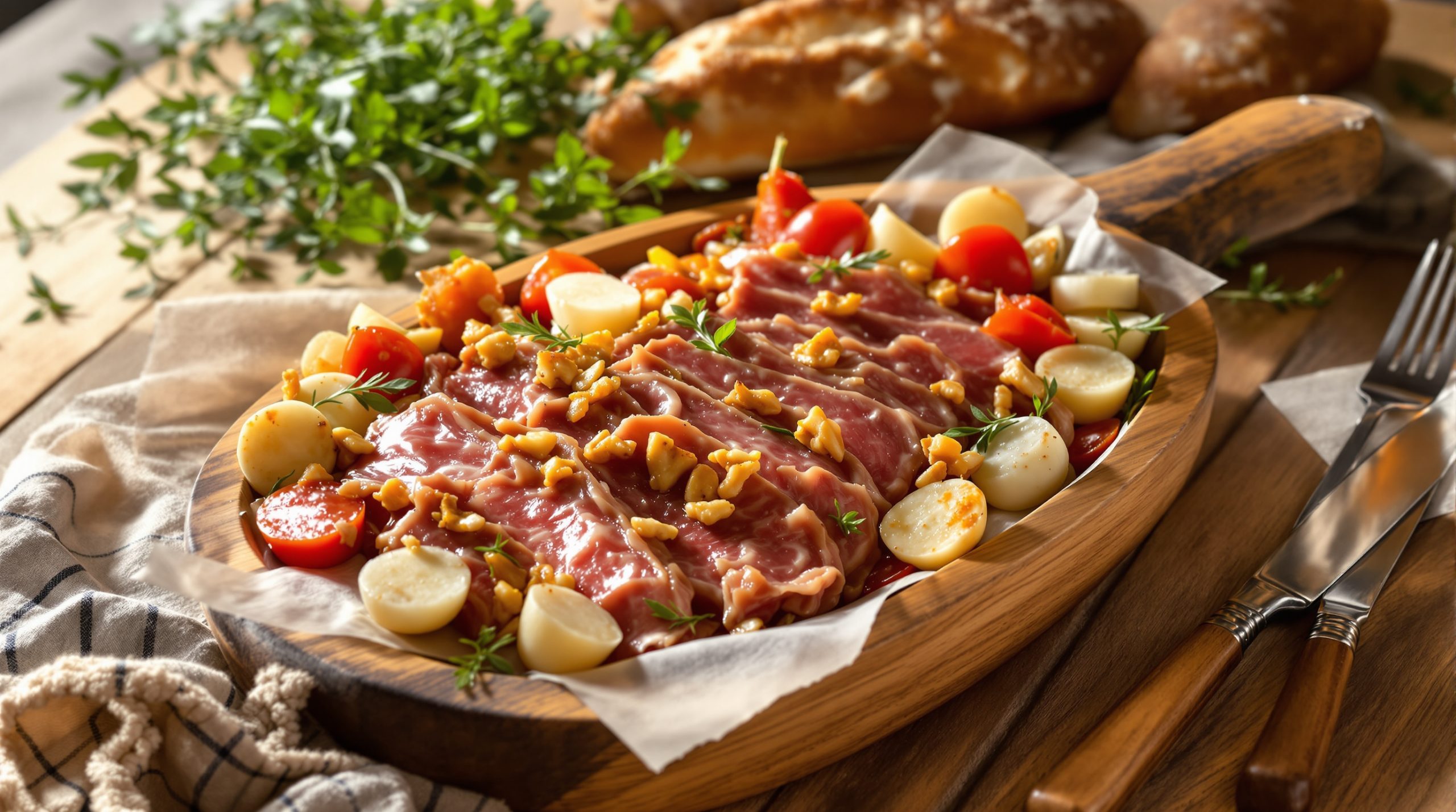 Assiette de viande des Grisons et radis