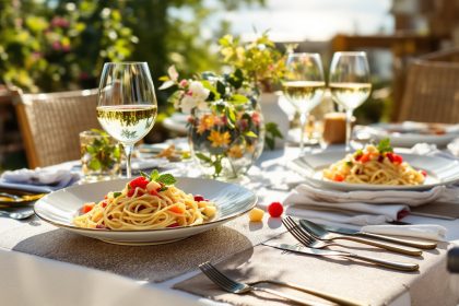 Dîner méditerranéen en plein air