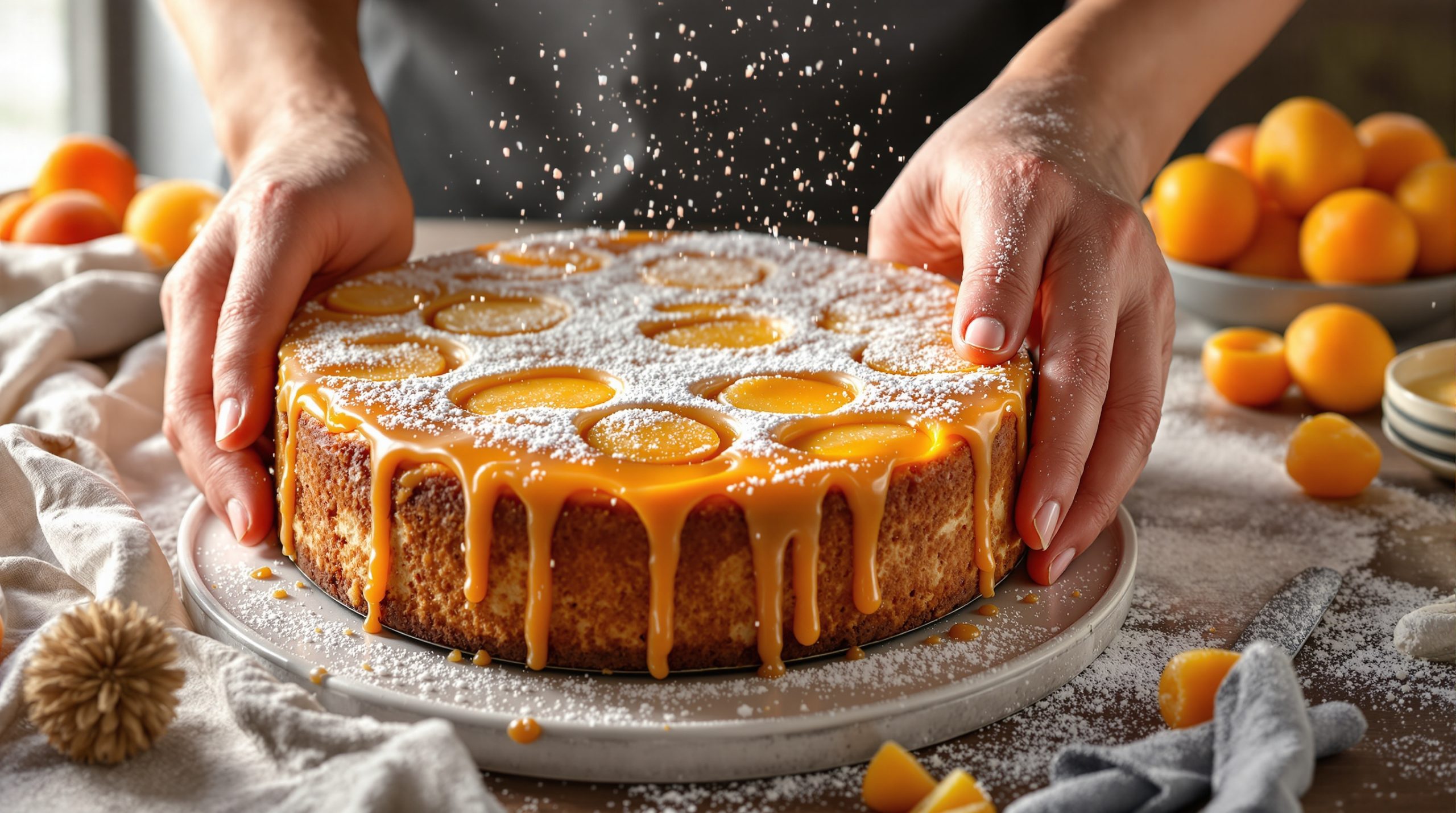 gâteau_abricots_caramélisés_table