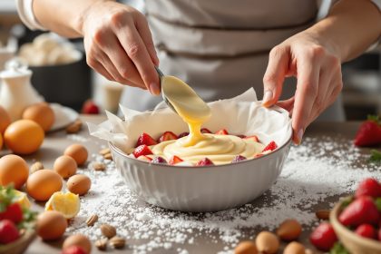 préparation-flan-fraises-cuisine