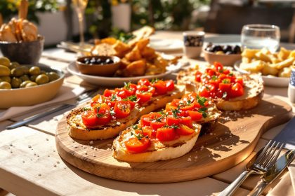 Terrasse méditerranéenne avec tapas