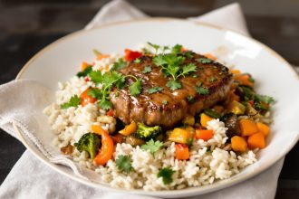 Assiette steak japonais et riz