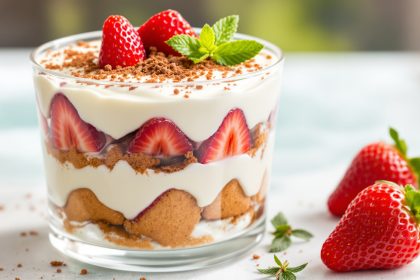 Dessert aux fraises allégé