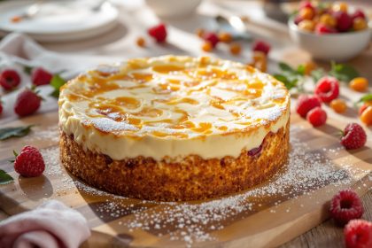 Dessert ricotta amandes framboises