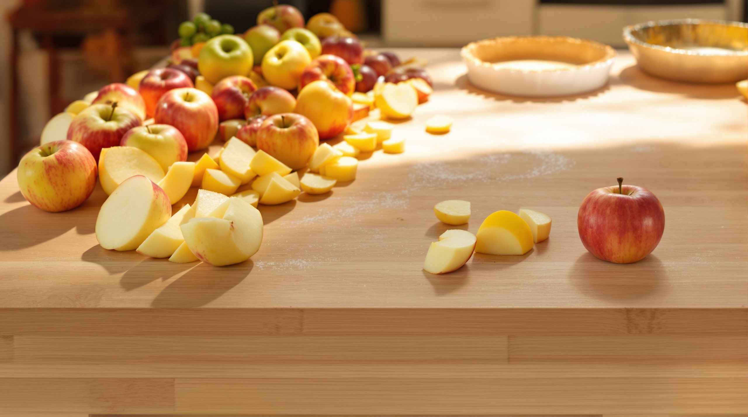 Préparation de tarte aux pommes