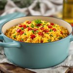 Riz au chorizo fumant