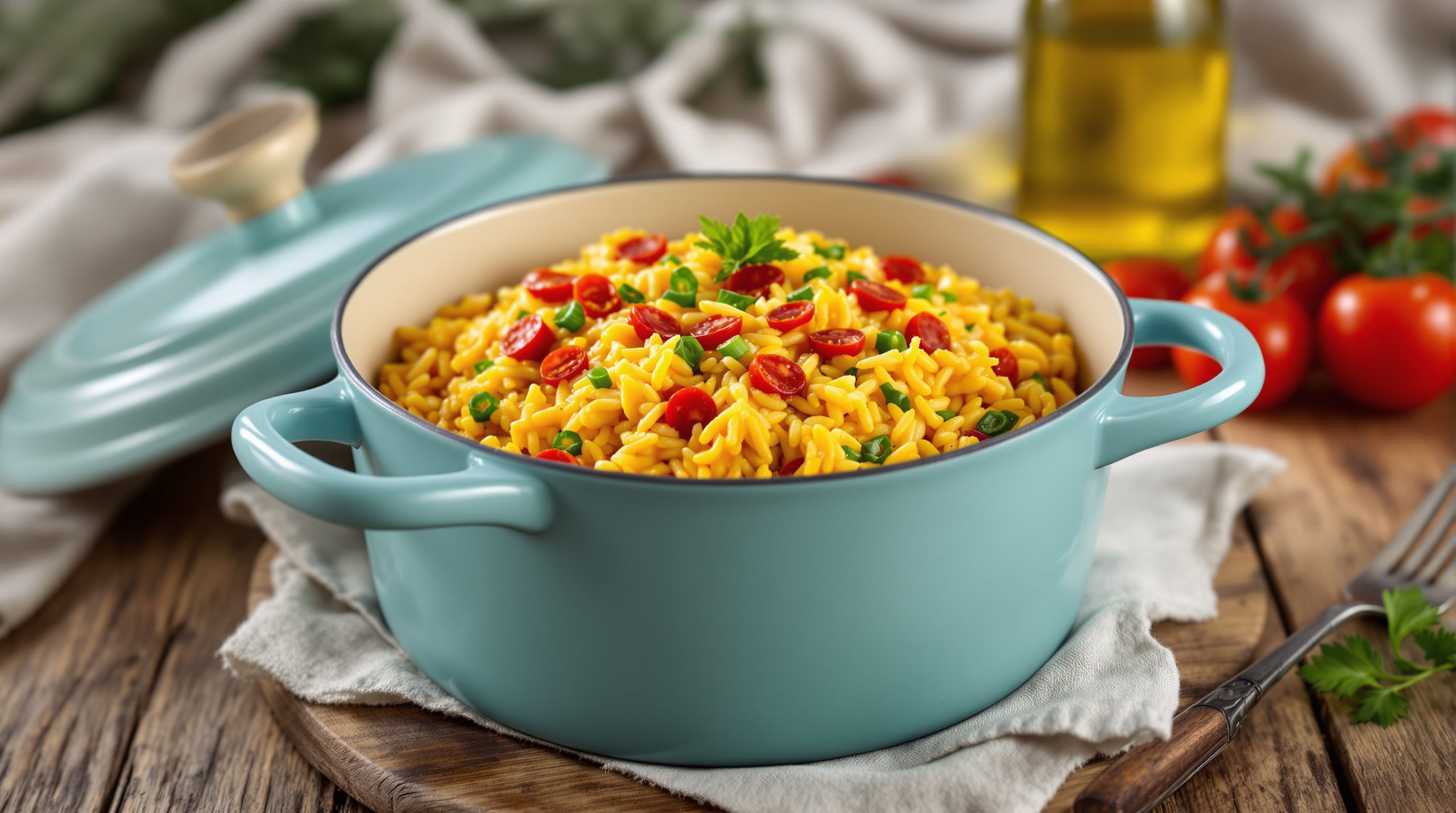 Riz au chorizo fumant