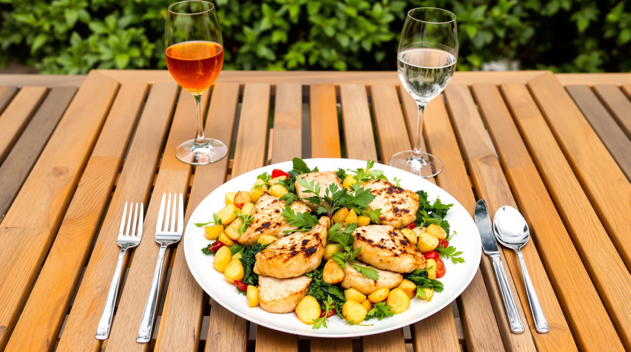 Déjeuner convivial au jardin